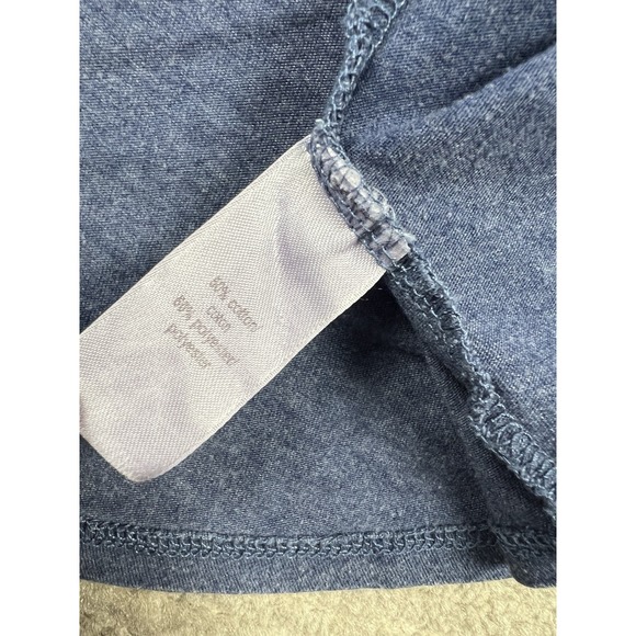 Maurices Top Womens XL Blue Short Sleeve Embellished Made in USA Cotton Blend - Picture 11 of 13